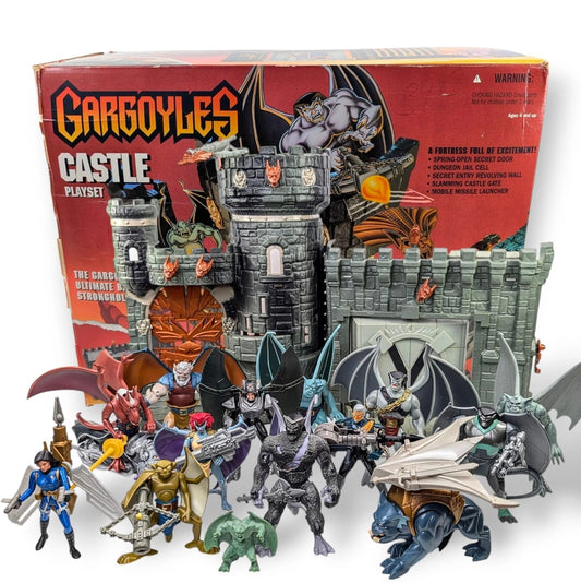 Vintage 1995 Kenner GARGOYLES CASTLE FORTRESS PLAYSET Figure Vehicle Lot 90s Box